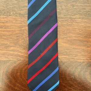 Paul Smith Multicolor Diagonal Striped 100% Silk Made In Italy Tie